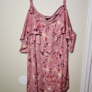 Torrid Georgette Lace-Up Cold Shoulder Blouse